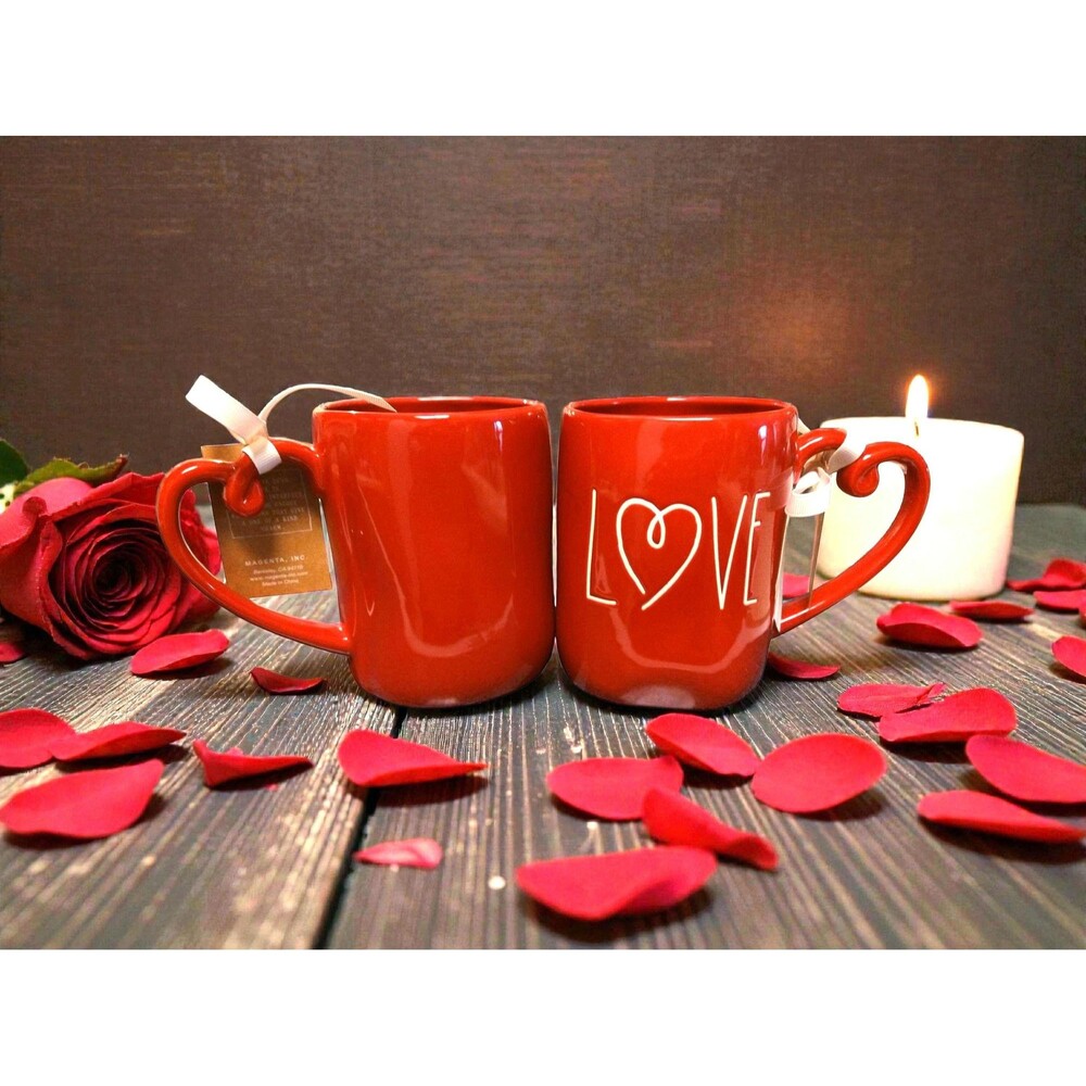 Rae Dunn LOVE Heart Handle Valentines Day Mug